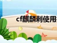 cf麒麟刺使用技巧（cf麒麟刺属性）