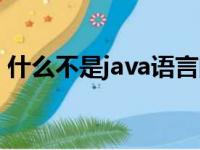 什么不是java语言的特点（java语言的特点）