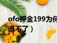 ofo押金199为何只退99（ofo押金199怎么退不了）