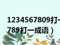 1234567809打一成语是什么成语（123456789打一成语）