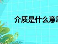 介质是什么意思?（介质是什么意思）