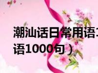 潮汕话日常用语1000句音译（潮汕话日常用语1000句）