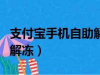 支付宝手机自助解冻要多久（支付宝手机自助解冻）