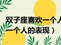 双子座喜欢一个人的表现有哪些（双子座喜欢一个人的表现）