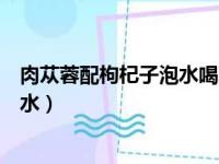 肉苁蓉配枸杞子泡水喝真壮阳益精吗（须元芝肉苁蓉枸杞泡水）