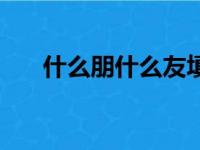 什么朋什么友填数字（什么朋什么友）