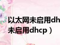 以太网未启用dhcp怎么解决win11（以太网未启用dhcp）