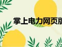 掌上电力网页版登录（掌上电力缴费）