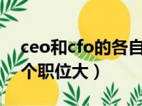 ceo和cfo的各自职责有哪些?（cfo和ceo哪个职位大）