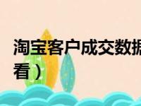 淘宝客户成交数据（淘宝客户成交总金额在哪看）