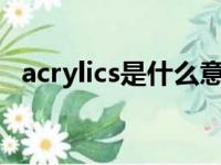 acrylics是什么意思（acrylic是什么意思）