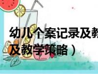 幼儿个案记录及教学策略托班（幼儿个案记录及教学策略）