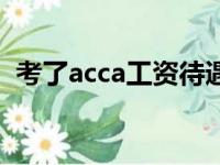 考了acca工资待遇（acca考出来工资多少）