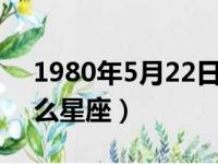 1980年5月22日是什么星座（5月22日是什么星座）