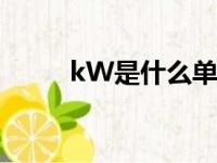 kW是什么单位（kw是什么单位）