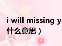 i will missing you什么意思（iwillmissyou什么意思）