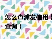 怎么查浦发信用卡进度查询（浦发信用卡进度查询）