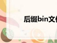 后缀bin文件怎么打开（后缀）