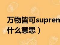 万物皆可supreme是什么意思（supreme是什么意思）