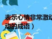 表示心情非常激动的成语有哪些（表示心情激动的成语）