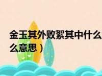 金玉其外败絮其中什么意思啊（金玉其外败絮其中的絮是什么意思）