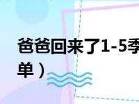 爸爸回来了1-5季名单（爸爸回来了第三季名单）