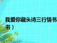 我爱你藏头诗三行情书高级表白密码（我爱你藏头诗三行情书）