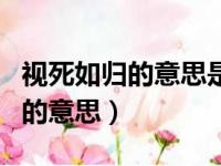 视死如归的意思是什么四年级上册（视死如归的意思）