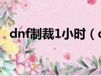 dnf制裁1小时（dnf制裁一小时官方表达）