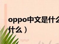 oppo中文是什么牌子的手机（oppo中文叫什么）