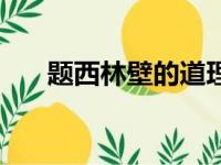 题西林壁的道理是（题西林壁的道理）