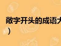 敞字开头的成语大全四个字（敞字开头的成语）