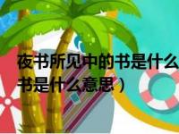 夜书所见中的书是什么意思?题目的意思是?（夜书所见中的书是什么意思）