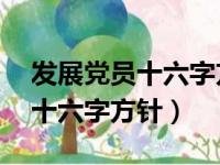 发展党员十六字方针是哪16个字（发展党员十六字方针）