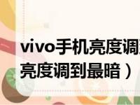 vivo手机亮度调到最暗了怎么办（vivo手机亮度调到最暗）