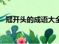 冠开头的成语大全四个字（冠开头的成语）