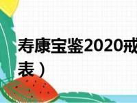 寿康宝鉴2020戒期表（寿康宝鉴男女戒期图表）