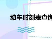 动车时刻表查询 高铁（动车是高铁吗）