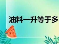 油料一升等于多少吨（一升等于多少吨）