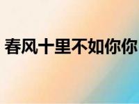 春风十里不如你你（春风十里不如你怎么接）