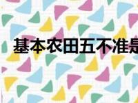 基本农田五不准是什么（基本农田五不准）