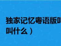 独家记忆粤语版叫什么歌名（独家记忆粤语版叫什么）