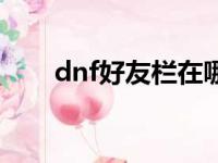 dnf好友栏在哪（dnf推荐好友活动）