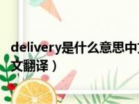 delivery是什么意思中文翻译 新闻（delivery是什么意思中文翻译）