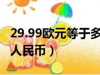 29.99欧元等于多少人民币（99欧元等于多少人民币）