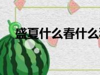 盛夏什么春什么秋什么冬（盛夏对什么）