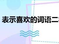 表示喜欢的词语二字高级（表示喜欢的词语）