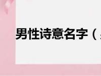 男性诗意名字（男生取名内涵诗意名字）