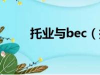 托业与bec（托业和bec哪个有用）