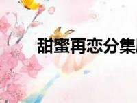 甜蜜再恋分集剧情（甜蜜再恋花絮）